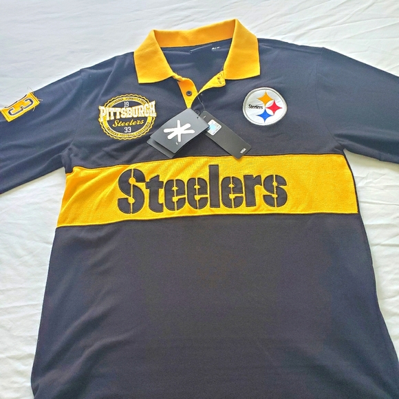 Klew Pittsburgh Steelers rugby long sleeve polo. - Picture 1 of 5